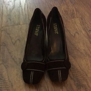 Franco Sarto Wedges Brown and White Size 10